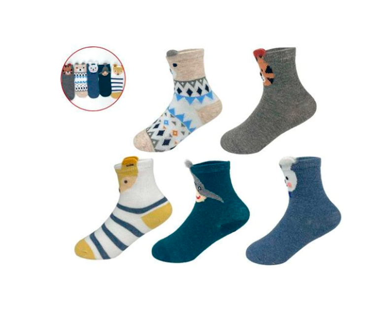 CALCETINES ALGODÓN NIÑO MULTICOLOR BEBE PUÑOS TALLA 18-24 MESES 12 UNID - 1