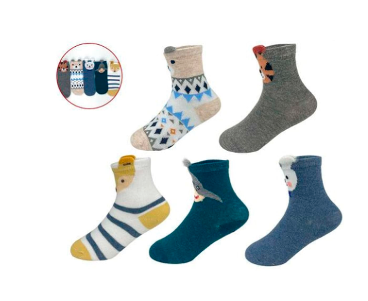 CALCETINES ALGODÓN NIÑO MULTICOLOR BEBE PUÑOS TALLA 9-18 MESES 12 UNID - 1