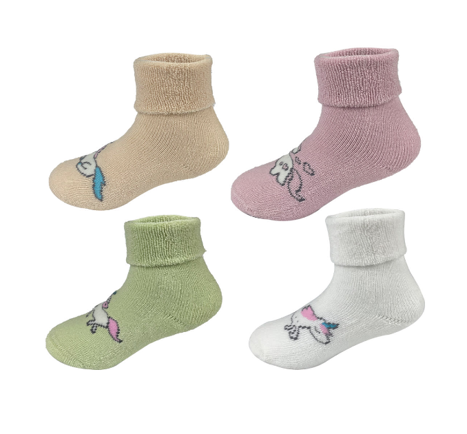 CALCETINES ALGODÓN NIÑA MULTICOLOR BEBE UNICORNIO TALLA 9-18 MESES 12 UNID - 1