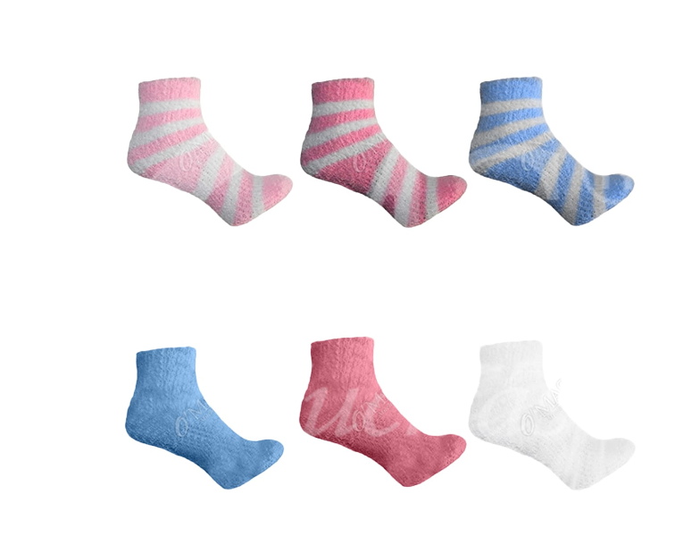 CALCETINES ALGODÓN UNISEX MULTICOLOR BEBE CORTE TOBILLO COLOR SURTIDO 12 UNID - 1