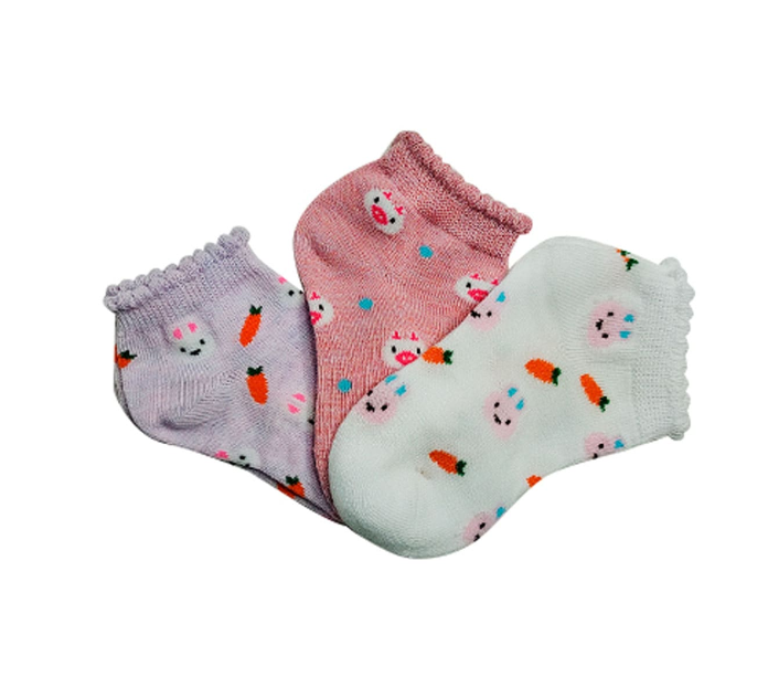CALCETIN ALGODÓN NIÑA MULTICOLOR BEBE CORTE TOBILLO 12 UNID - 1