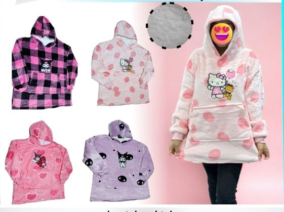 MAXI POLERÓN POLAR MULTICOLOR SANRIO NIÑA INFANTIL 12 A 16 APROX - 1