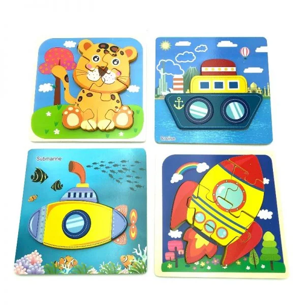 PUZZLE MULTICOLOR ANIMAL JUGUETE MADERA - 1