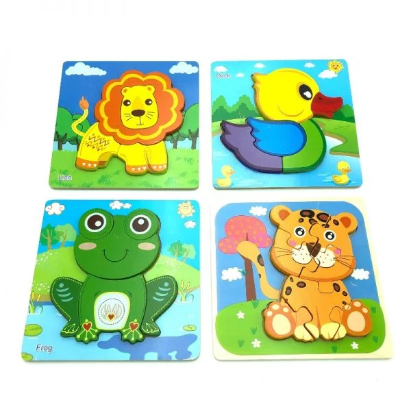 PUZZLE MULTICOLOR ANIMAL JUGUETE MADERA - 1
