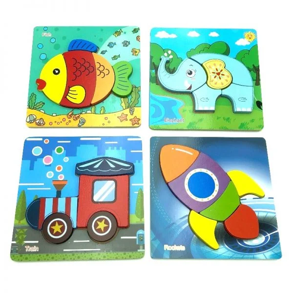 PUZZLE MULTICOLOR ANIMAL JUGUETE MADERA - 1