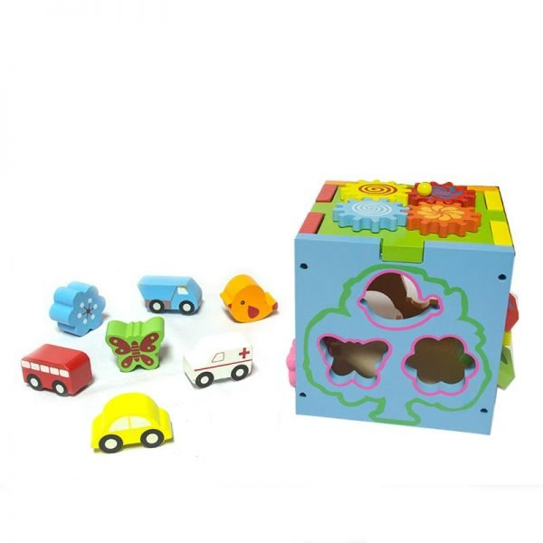 CUBO GIRATORIO MULTICOLOR JUGUETE MADERA - 1