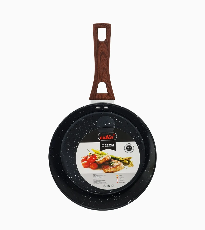 SARTÉN ANTIADHERENTE CON MANGO MADERA 22 CM - 1