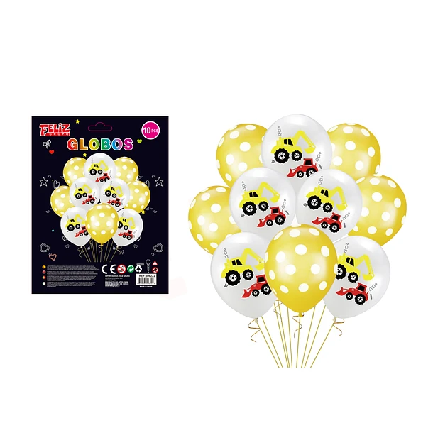 SET GLOBOS EXCAVADORA 10 PCS - 1
