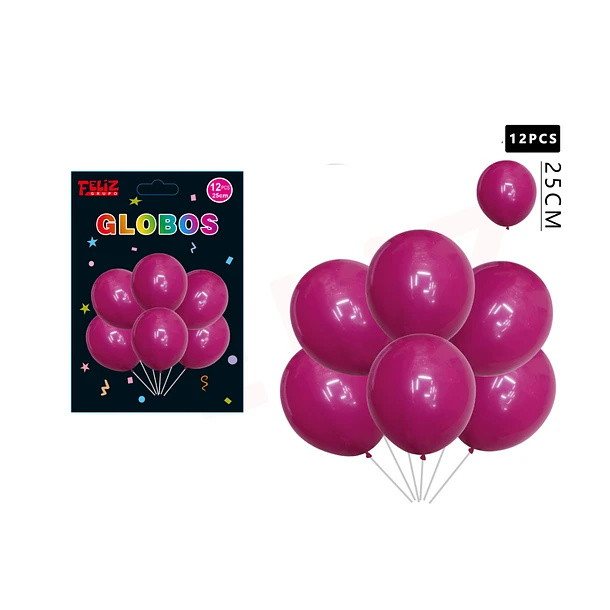 GLOBOS FUCSIA 12 PCS - 1