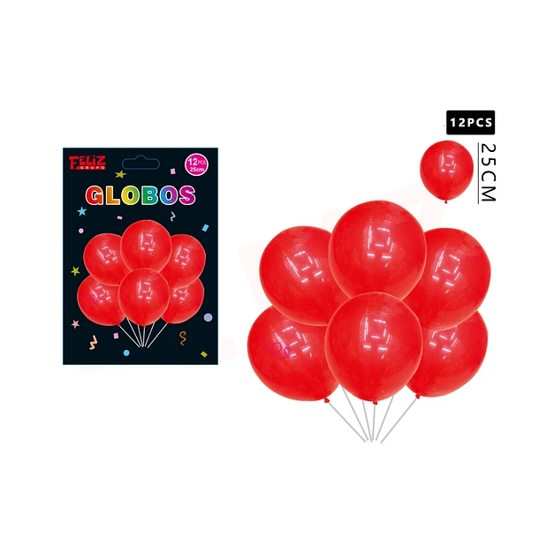 GLOBOS ROJO 12 PCS - 1