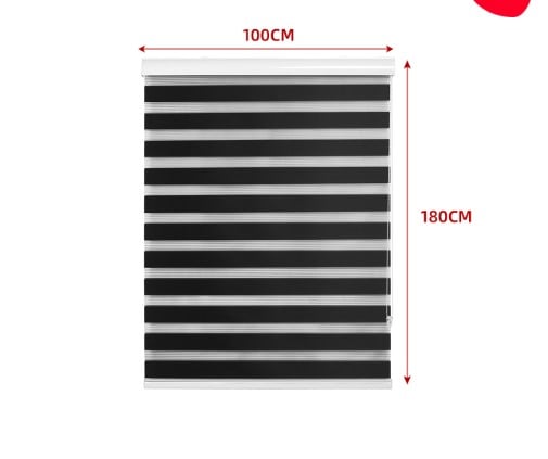 CORTINA ROLLER DUO BLACK-OUT NEGRO 100X180CM - 1