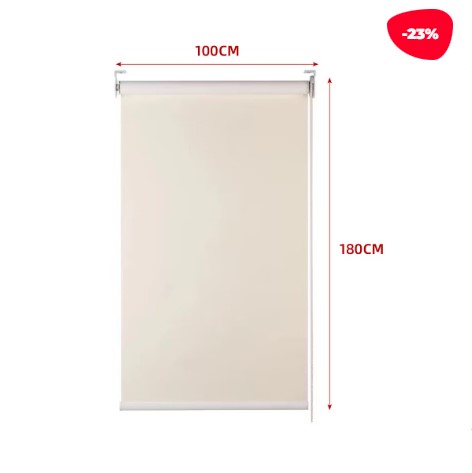 CORTINA ROLLER BLACK-OUT BEIGE CLARO 100X180CM - 1