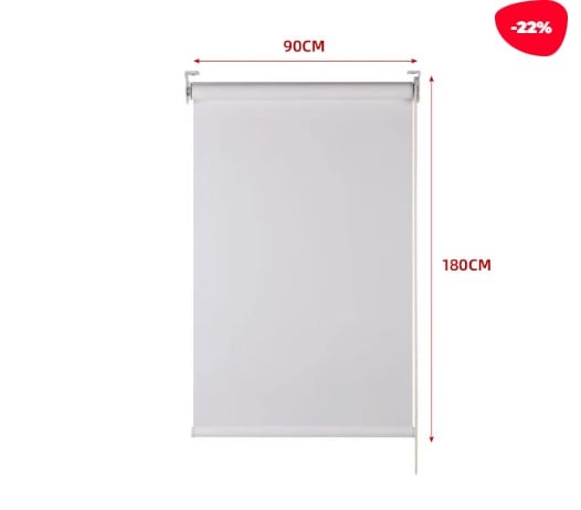 CORTINA ROLLER BLACK-OUT GRIS CLARO 90X180CM - 1