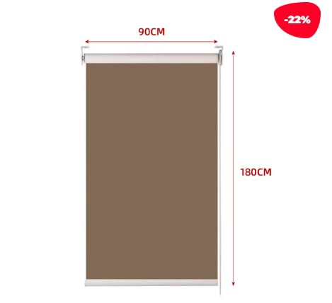 CORTINA ROLLER BLACK-OUT CAFÉ OSCURO 90X180CM - 1