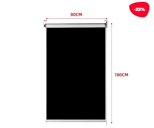 CORTINA ROLLER BLACK-OUT NEGRO 80X180CM - 1