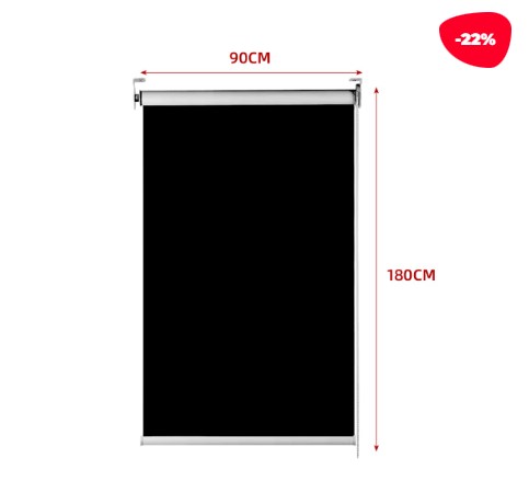 CORTINA ROLLER BLACK-OUT NEGRO 90X180CM - 1
