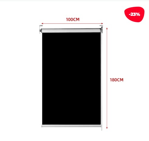 CORTINA ROLLER BLACK-OUT NEGRO 100X180CM - 1