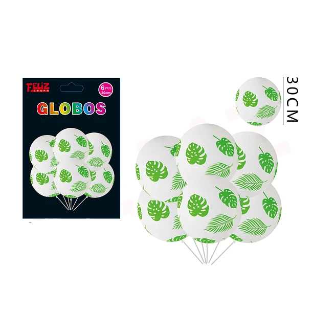 GLOBOS LÁTEX HOJAS 30CM - 1