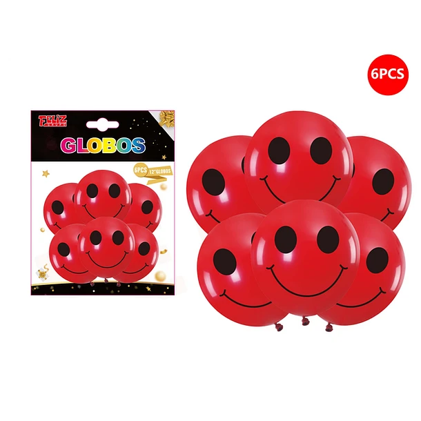 SET GLOBOS SONRISA ROJA 6 PCS - 1