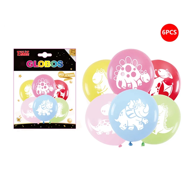 SET GLOBOS DINOSAURIO 6 PCS - 1