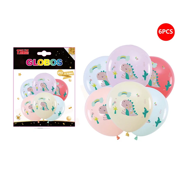 SET GLOBOS TIRANOSAURIO 6 PCS - 1