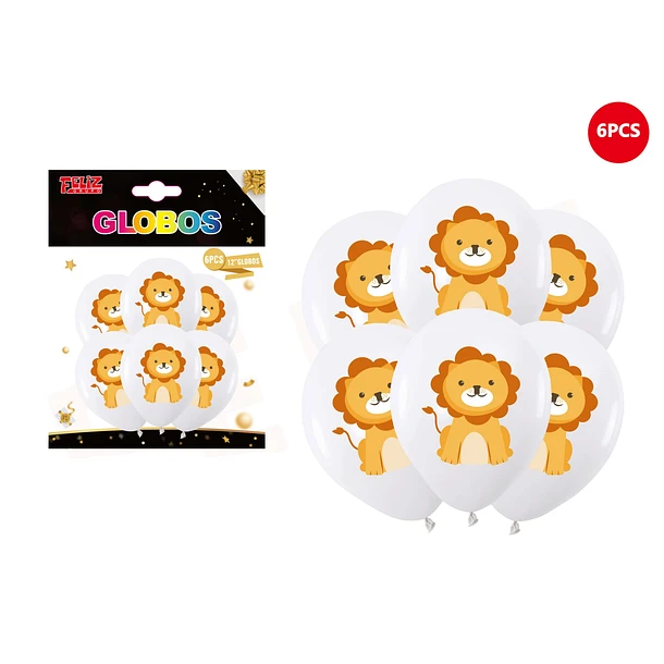 SET GLOBOS LEÓN 6 PCS - 1