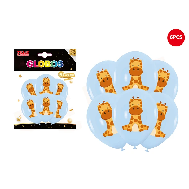 SET GLOBOS JIRAFA 6 PCS - 1
