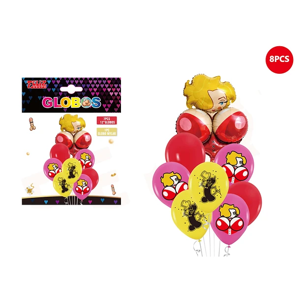 SET GLOBOS DESPEDIDA DE SOLTERA MONROE 8 PCS - 1