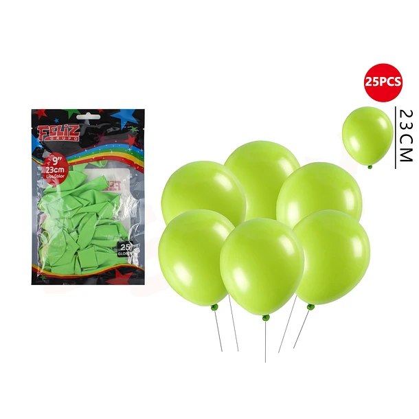 GLOBO VERDE 23 CM 25 PCS - 1