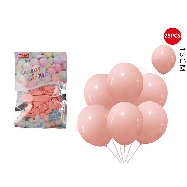 GLOBOS PASTEL NARANJA 25 PCS - 1
