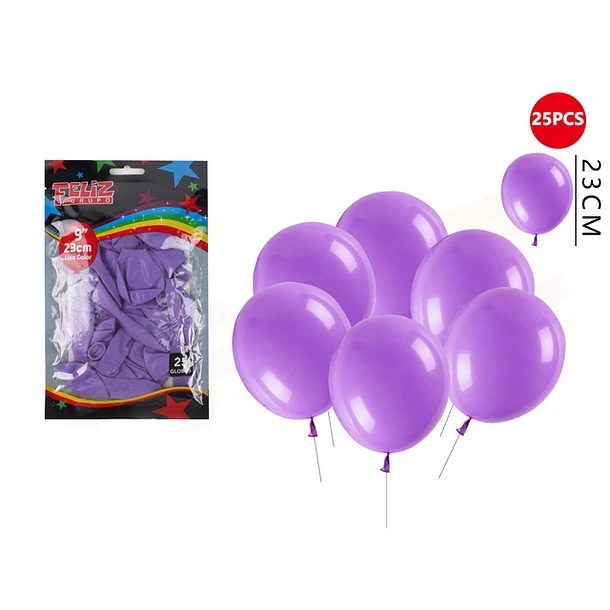 GLOBOS LILA 23 CM 25 PCS - 1