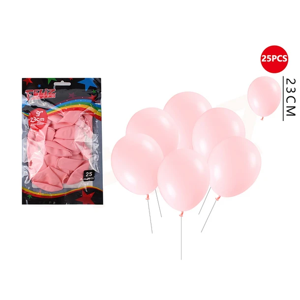 GLOBOS ROSADO TIERNO 23 CM 25 PCS - 1