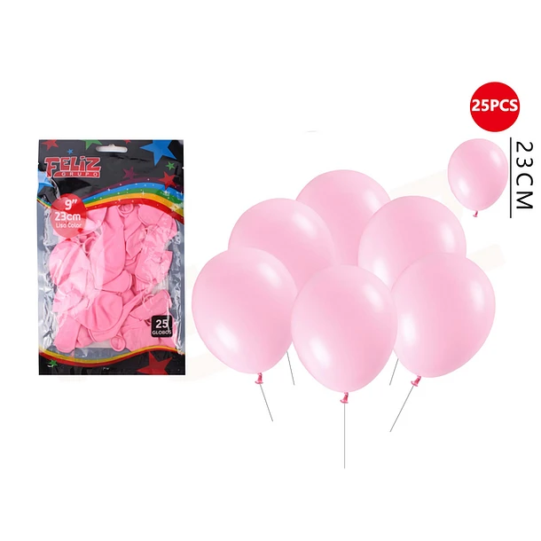 GLOBOS ROSADO CLARO 23 CM 25 PCS - 1