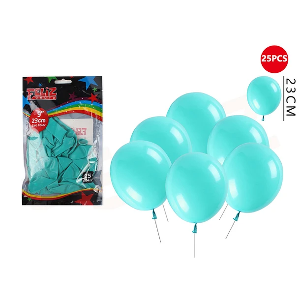 GLOBOS AZUL TIFFANY 23 CM 25 PCS - 1