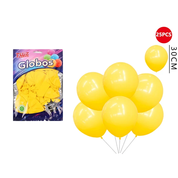 GLOBOS AMARILLO 30CM 25PCS - 1