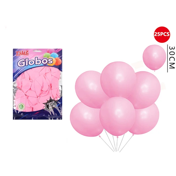 GLOBOS ROSADO CLARO 30CM 25PCS - 1
