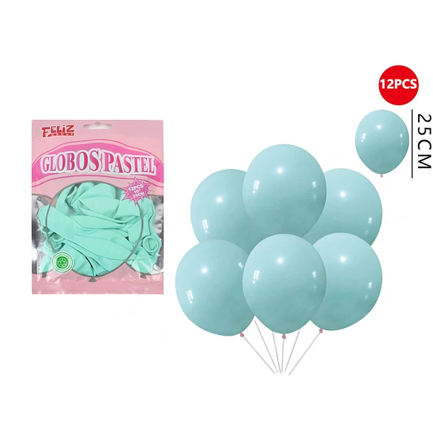 GLOBOS AZUL TIFFANY PASTEL 30CM 25PCS - 1