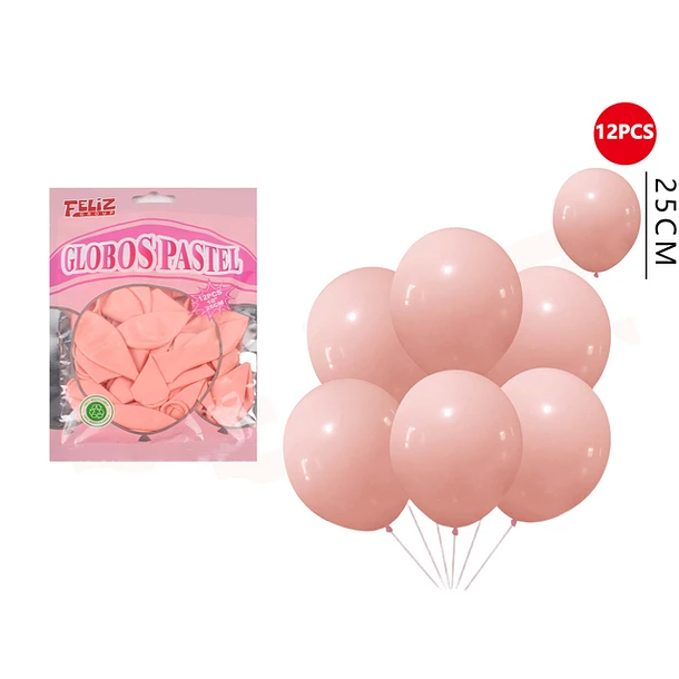 GLOBOS NARANJA PASTEL 25CM 12PCS - 1