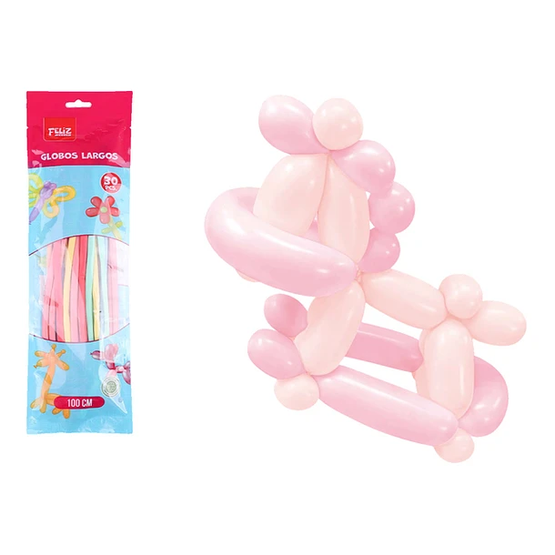 GLOBOS LARGOS COLORES PASTELES 30 PCS - 1