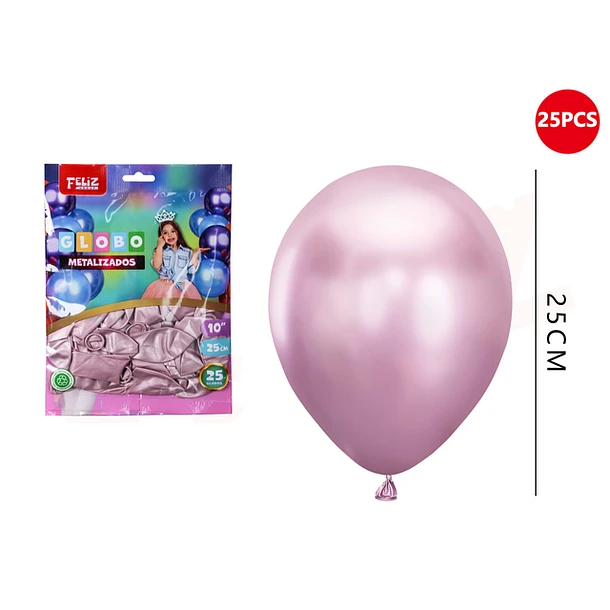 GLOBOS METALIZADOS LILA 25 CM 25 PCS - 1