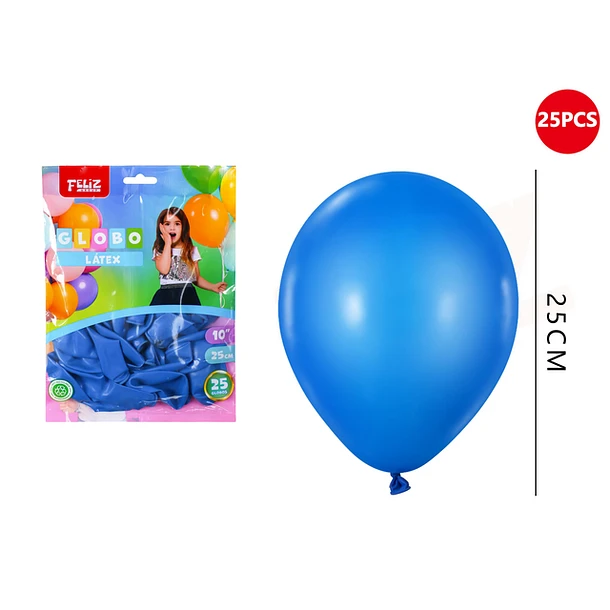 GLOBOS AZULES 25 CM 25 PCS - 1