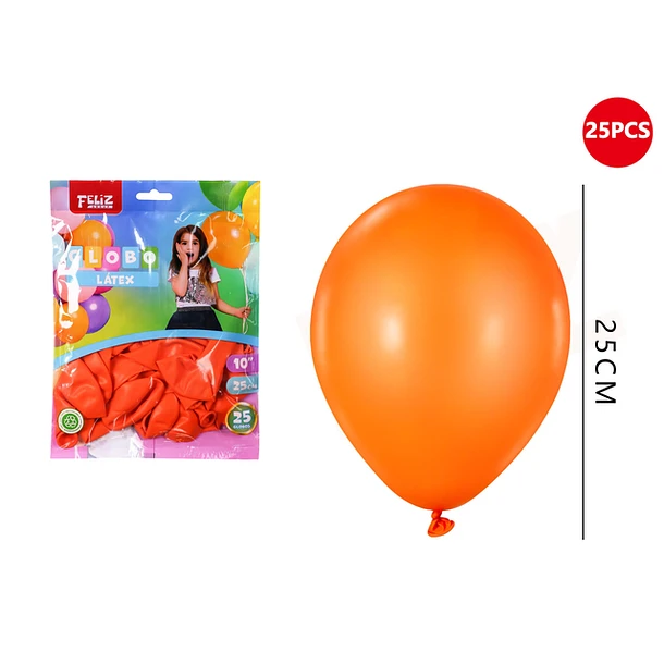 GLOBOS NARANJOS 25 CM 25 PCS - 1