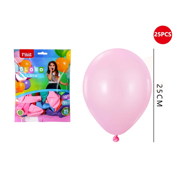 GLOBOS COLORES 25 CM 25 PCS - 1
