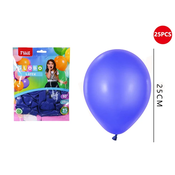 GLOBOS AZUL ROYAL 25 CM 25 PCS - 1
