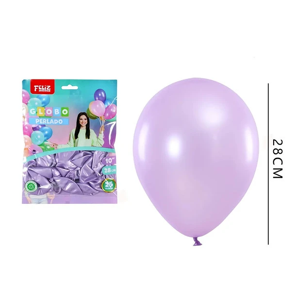 GLOBOD LILA PERLADO 28 CM 25 PCS - 1