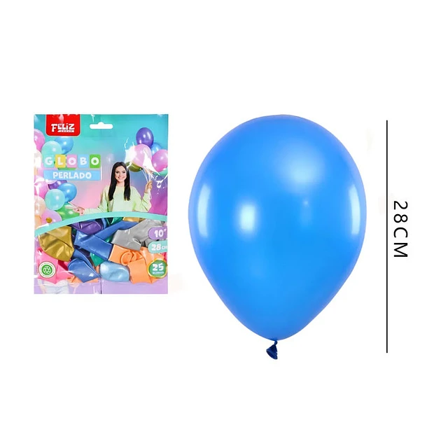 GLOBOS MULTICOLOR PERLADO 28 CM 25 PCS - 1