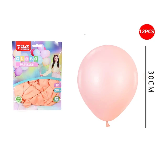 GLOBOS NARANJO PASTEL 30 CM 12 PCS - 1