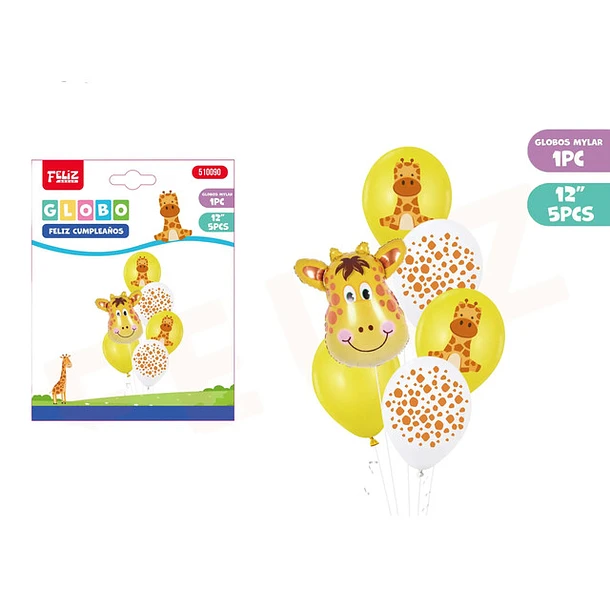 SET DE GLOBO JIRAFA 6 PCS - 1