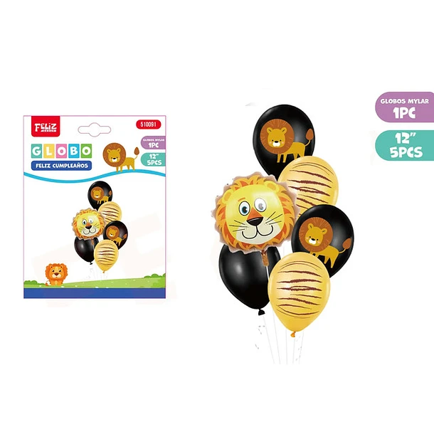 SET DE GLOBO LEÓN 6 PCS - 1