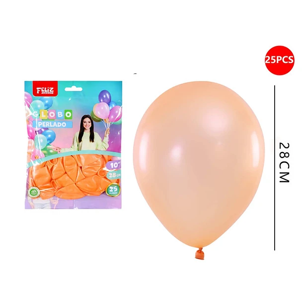 GLOBOS CHAMPAGNE PERLADO 28 CM 25 PCS - 1